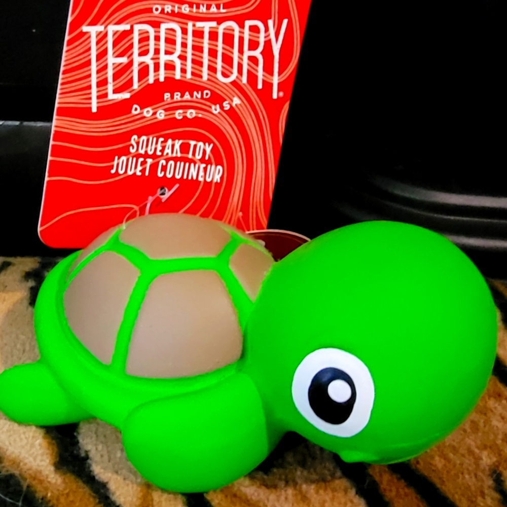 Latex DOG Toy Turtle w Big Sound 5 Inch Territory Sz Small  Ea.